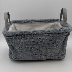 Gray Fuzzy Storage Basket